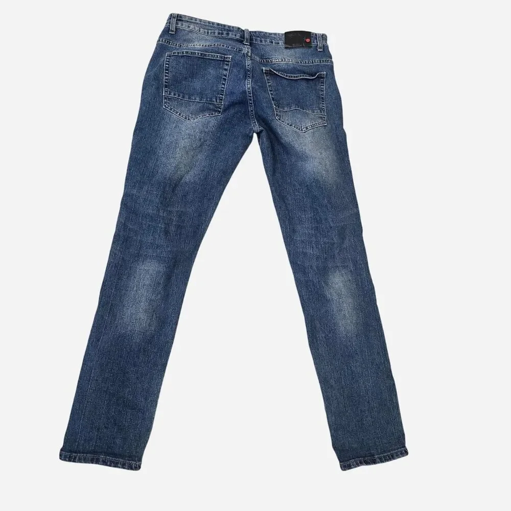 Spark Jeans Men's Prem Denim Studio Collection USA W34 L32 Blue Skinny Fit Jeans